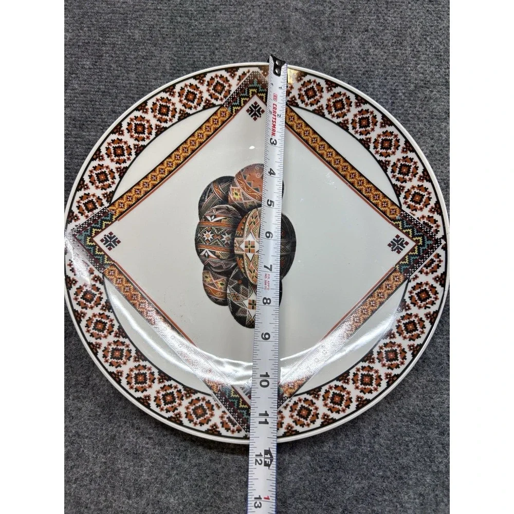 Ukranian Art Plate Pysanka Easter Egg Design Geometic Folk Art Rare S Muchin